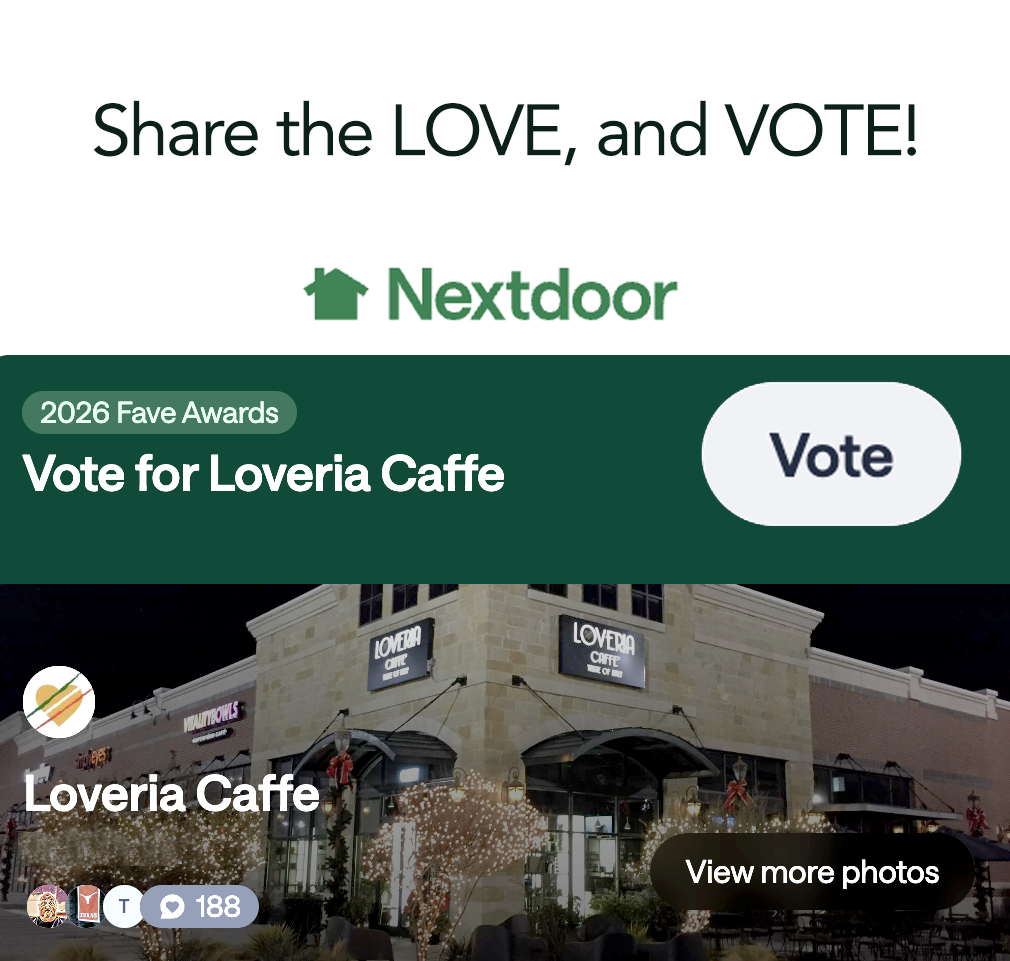 Vote for Loveria Caffe in the Nextdoor Fave Awards